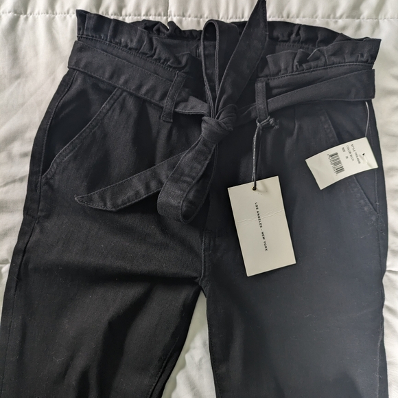 Prosperity Black Denim Tie Waist Paper Bag Skinny Jeans - Picture 11 of 12